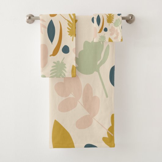 Botanische Herfst bloemen en bladeren Patroon Bad Handdoek (Insitu)