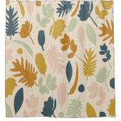 Botanische Herfst bloemen en bladeren Patroon Douchegordijn (Voorkant)
