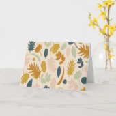 Botanische Herfst bloemen en bladeren Patroon Kaart (Gele Bloem)