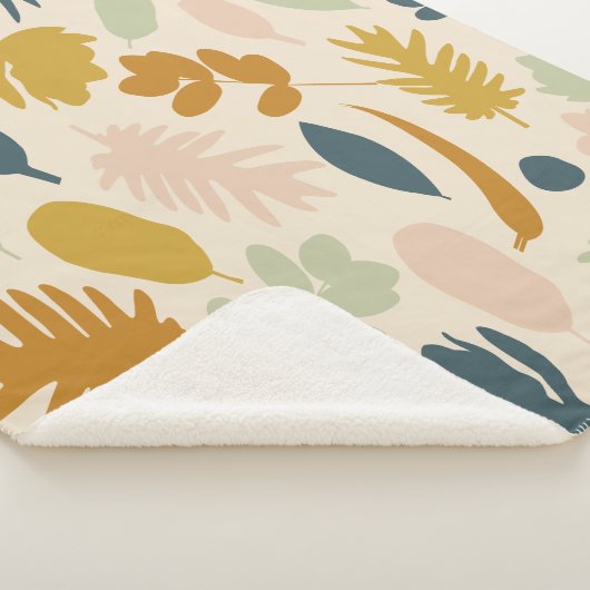 Botanische Herfst bloemen en bladeren Patroon Sherpa Deken (3/4)