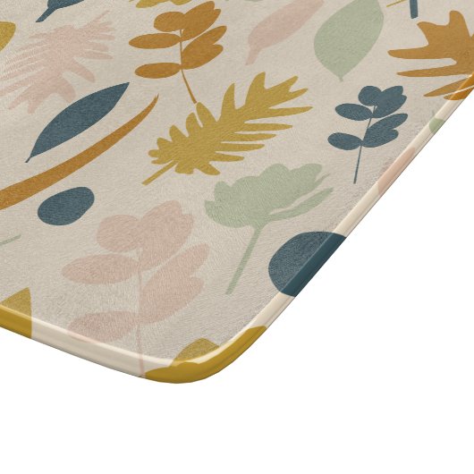 Botanische Herfst bloemen en bladeren Patroon Snijplank (Hoek)