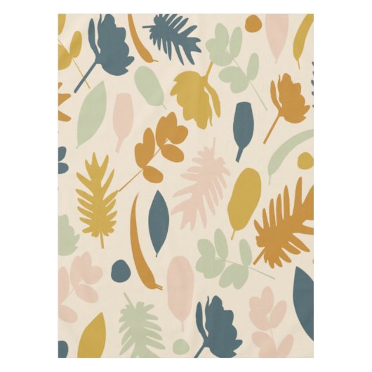 Botanische Herfst bloemen en bladeren Patroon Tafelkleed (Voorkant)