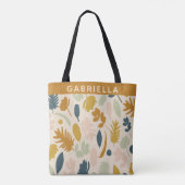 Botanische Herfst bloemen laten patroonpatroon op  Tote Bag (Achterkant)
