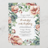 Botanische Herfst Bloemen Waterverf Verjaardagsfee Kaart (Voorkant / Achterkant)