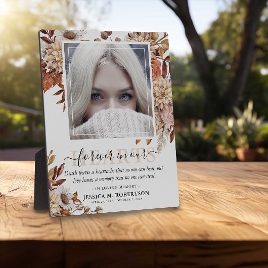 Botanische herfst Floral Memorial Keepslag Foto Fotoplaat