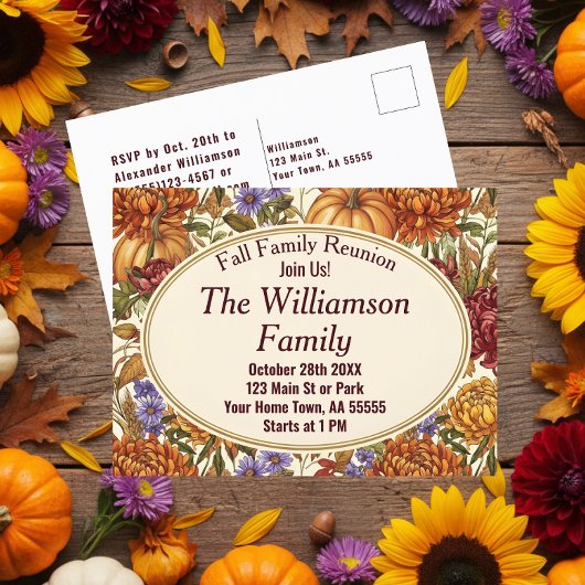 Botanische Herfst Floral Reunion Briefkaart