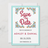 Botanische herfst floral Wedding Save the Date Kaart (Voorkant)