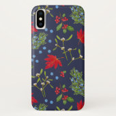 Botanische Herfst Planten Patroon iPhone Case (Achterkant)