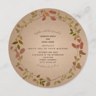 Botanische herfst Ronde Uitnodiging