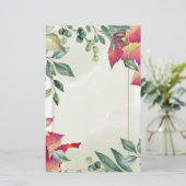 Botanische herfstbladeren briefpapier (Staand voorkant)