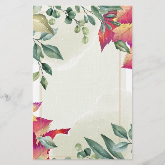 Botanische herfstbladeren briefpapier (Voorkant)