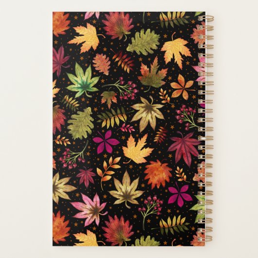 Botanische herfstbladeren Herfst gebladerte naam Planner (Achterkant)