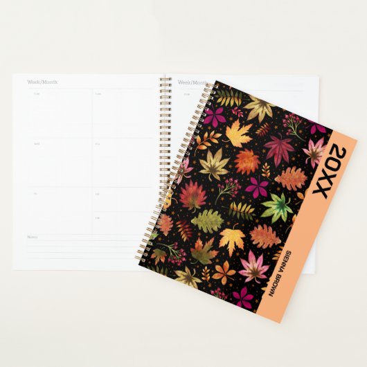 Botanische herfstbladeren Herfst gebladerte op zwa Planner (Display)