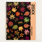 Botanische herfstbladeren Herfst gebladerte op zwa Planner (Voorkant)
