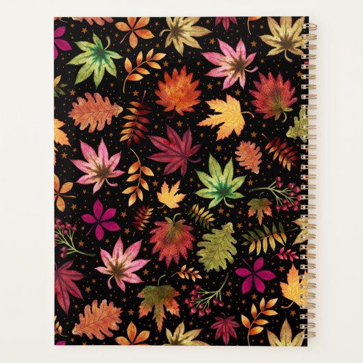 Botanische herfstbladeren Herfst gebladerte op zwa Planner (Achterkant)