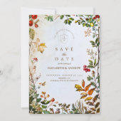  botanische herfstbruiloft save the date (Voorkant)