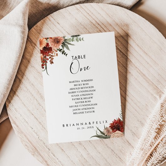 Botanische herfstentabel Aantal 1 Zitplaatje Kaart