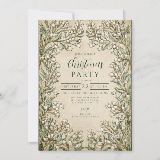 Botanische Holly Christmas Kaart (Voorkant)