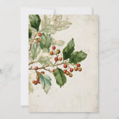 Botanische Holly Leaf-studie | Elegante seizoensst Kaart (Achterkant)