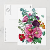  Botanische Hollyhocks Briefkaart (Voorkant / Achterkant)