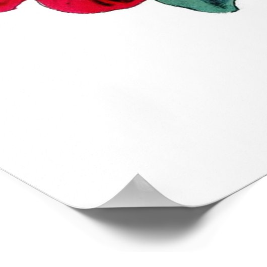  Botanische Hollyhocks Poster (Hoek)