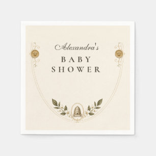 Botanische Honingbij Baby Shower Servet
