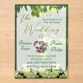 Botanische hortensia's in bloei bruiloft acryl uitnodigingen (Voorkant)