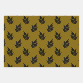 botanische houtsnede inpakpapier vel