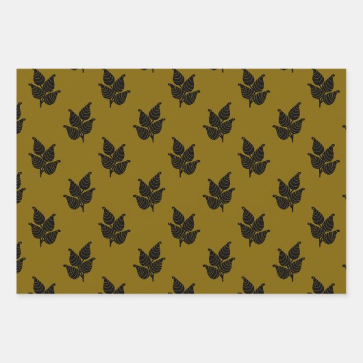 botanische houtsnede inpakpapier vel (Voorkant)