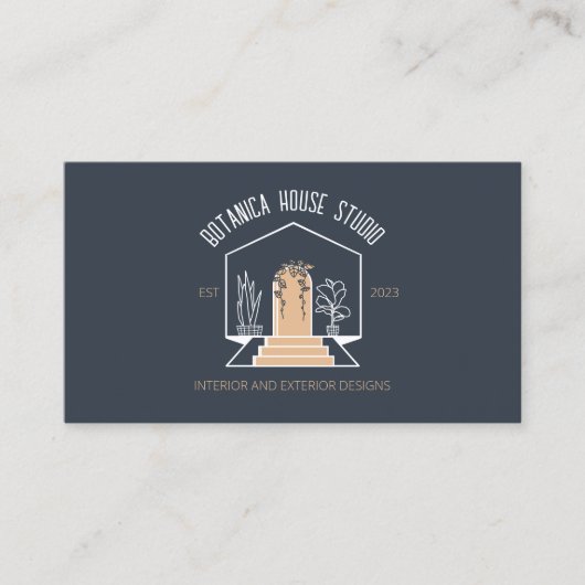 Botanische Huis binnenland van de bruine marine Visitekaartje (Voorkant)