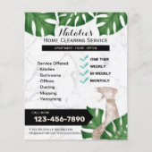 Botanische Huis Schoonmaak Maid Service Marmer Flyer (Voorkant)