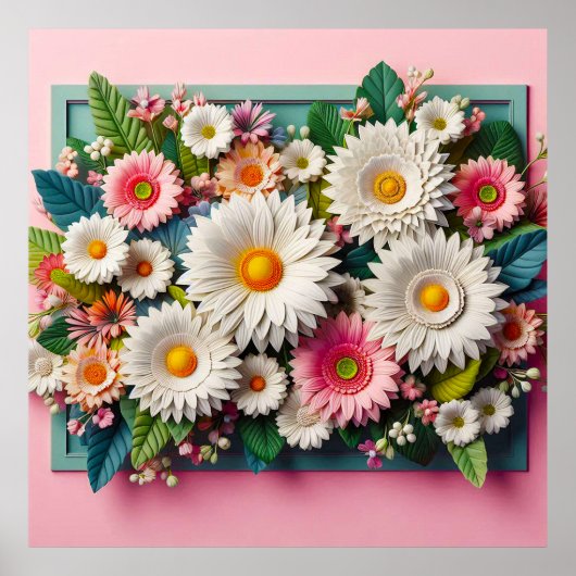Botanische Huisdecor Elegante Bloemcompositie Poster (Voorkant)
