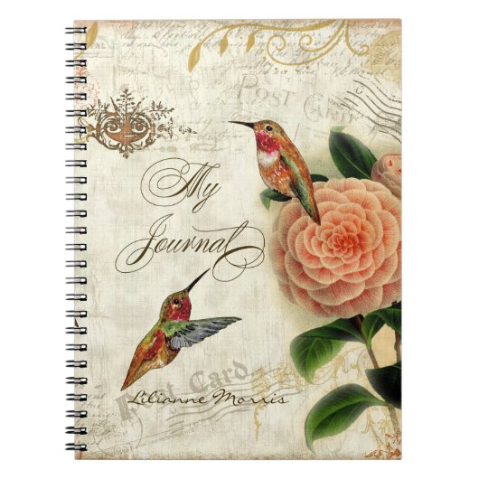 Botanische Hummingvogels Aangepast Journal Notitieboek (Voorkant)
