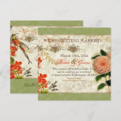 Botanische Hummingvogels Camellia Save the Date Kaart (Voorkant / Achterkant)