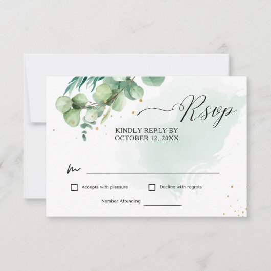 Botanische Huwelijks RSVP Kaart (Voorkant)