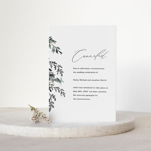 Botanische Huwelijksannulering Aankondiging