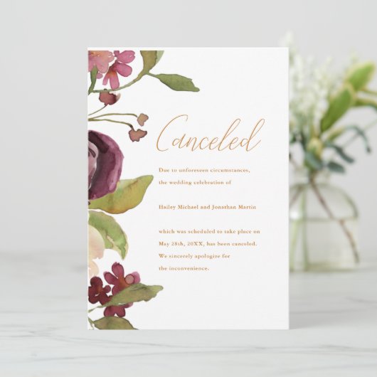 Botanische Huwelijksannulering Aankondiging (Staand voorkant)