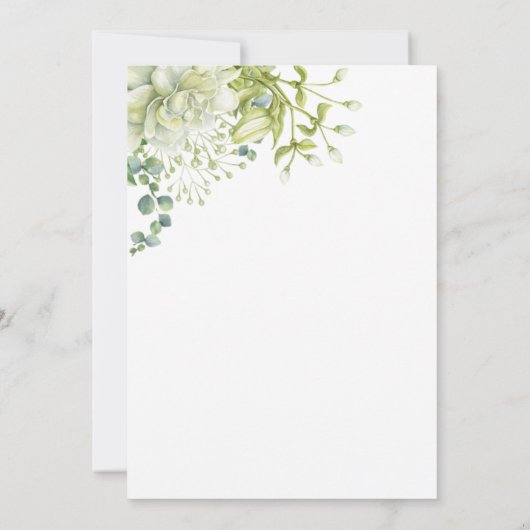 Botanische huwelijksbruiloft kaart (Achterkant)