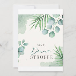 Botanische Huwelijkskaart – Elegant Groen Water