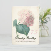 Botanische Hydrangea 75e Verjaardagsfeestje FC Kaart (Staand voorkant)