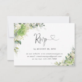 Botanische Hydrangea's Trouwonline RSVP-kaart RSVP Kaartje
