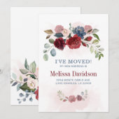 Botanische Ik ben verhuisd bloemig nieuw huis Aankondiging (Voorkant / Achterkant)