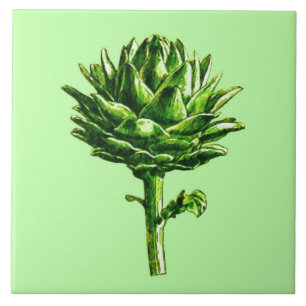  botanische illustratie, Artichoke Tegeltje