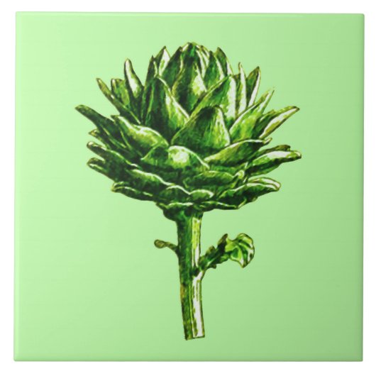 botanische illustratie, Artichoke Tegeltje (Voorkant)