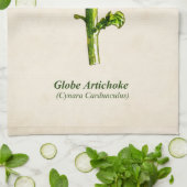  botanische illustratie, Artichoke Theedoek (Gevouwen)