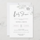 Botanische illustratie Baby shower uitnodiging (Voorkant)