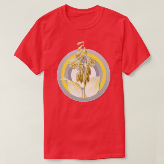 Botanische illustratie Blauw overdag in grijs en Y T-shirt (Design voorkant)