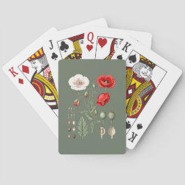 Botanische illustratie bloemkunst. pokerkaarten