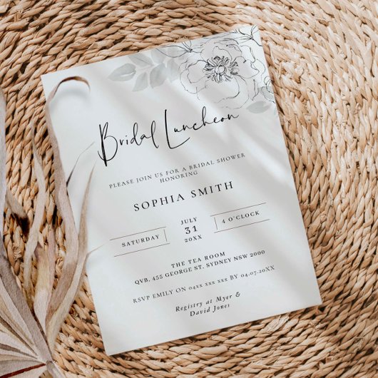 Botanische illustratie Bridal Luncheon Uitnodiging