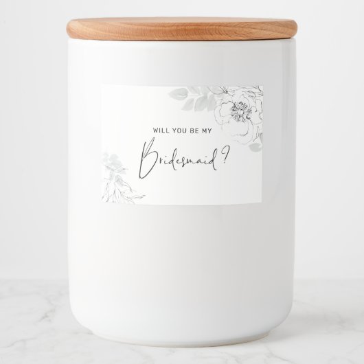Botanische illustratie Bridesmaid-kaarsenetiket Voedselcontainer Etiket (Voorkant)